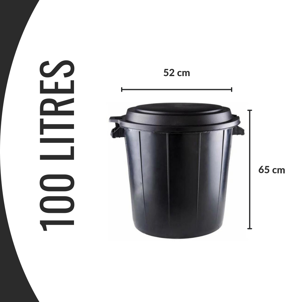 Sac poubelle à lien coulissant - 100L - Noir - 200 sacs - 34µ
