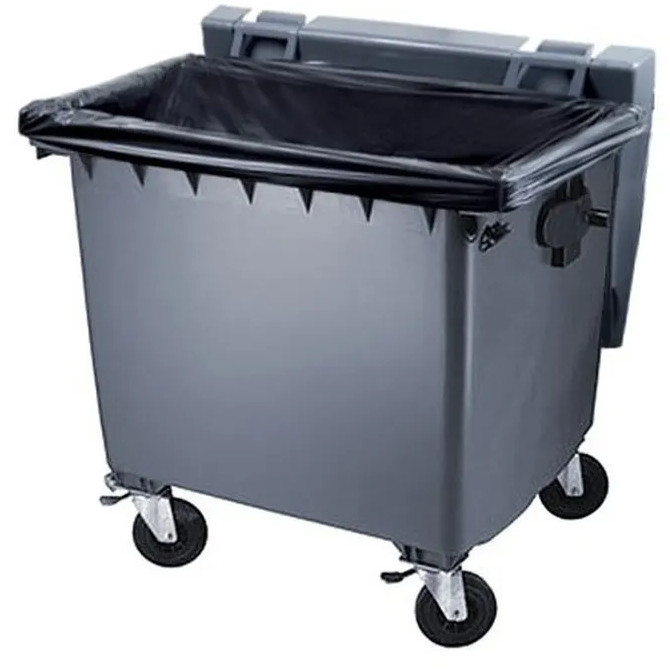 Housse pour conteneur - 1000/1100L - Noir - 50 sacs - 30µ