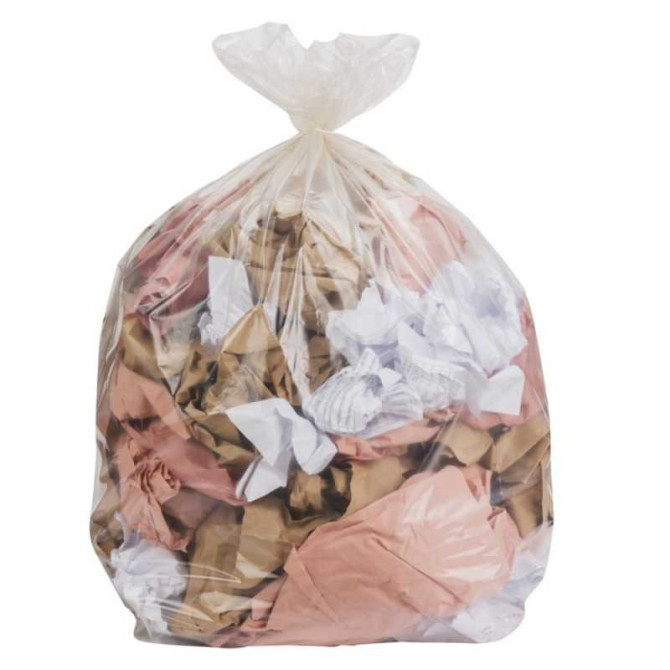 Sac poubelle - 30L - Transparent - 500 sacs - 12µ