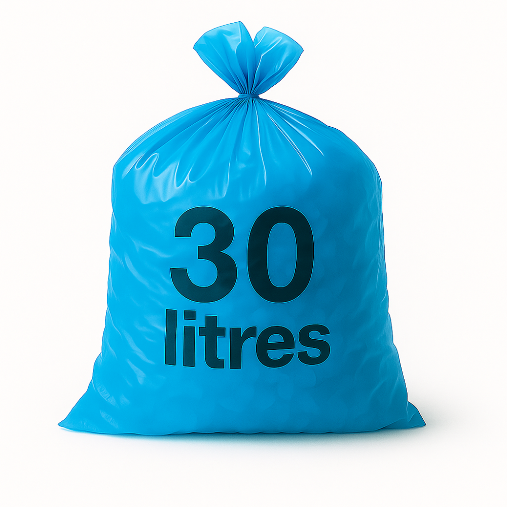 Sac poubelle - 30L - Bleu - 500 sacs - 12µ