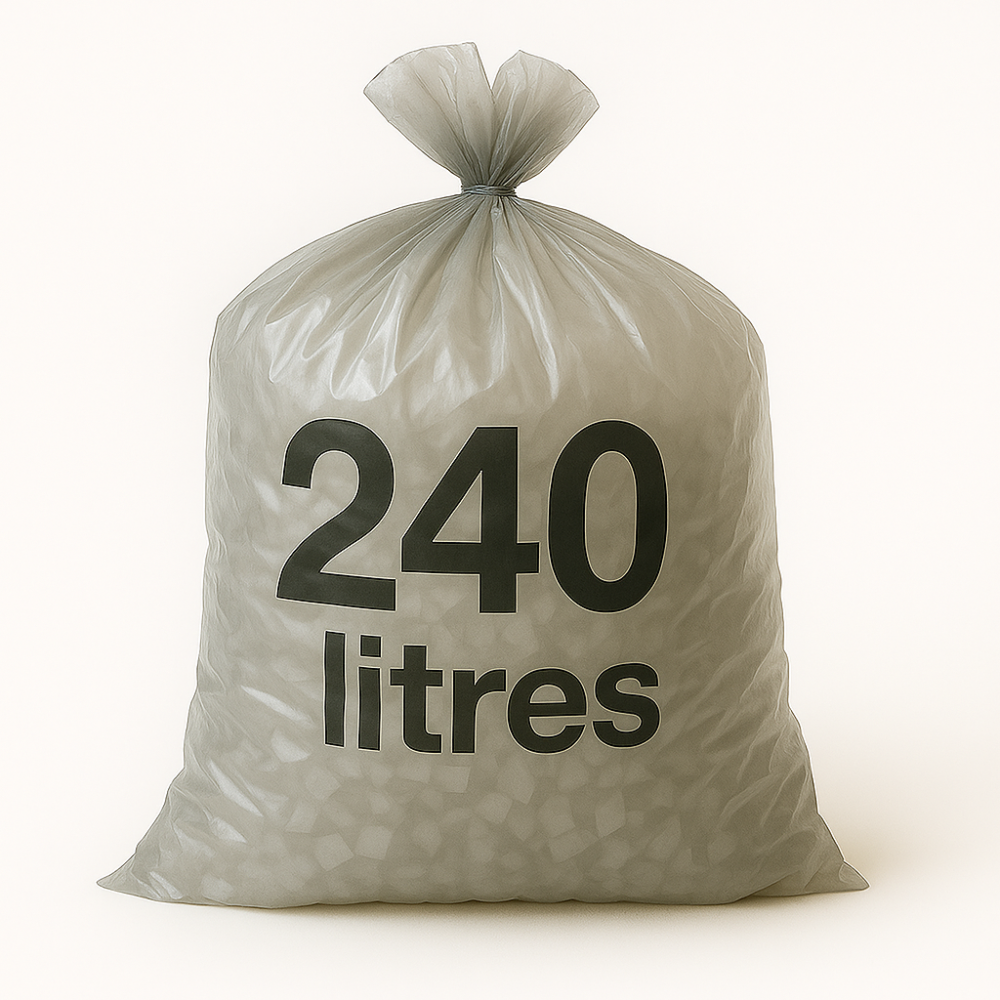 Sac poubelle - 240L - Transparent - 100 sacs - 37µ