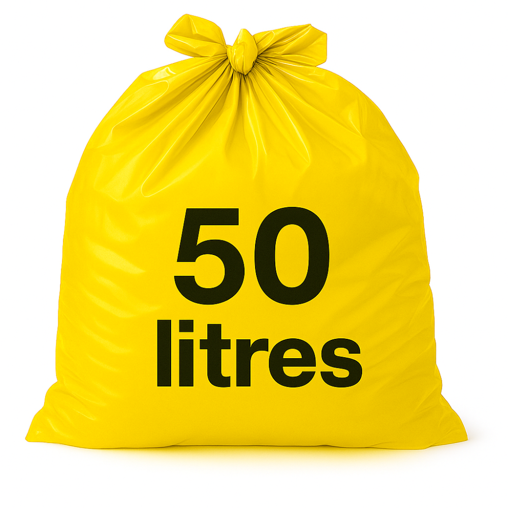 Sac poubelle Dasri - 50L - DASRI - Jaune - 500 sacs - 23µ