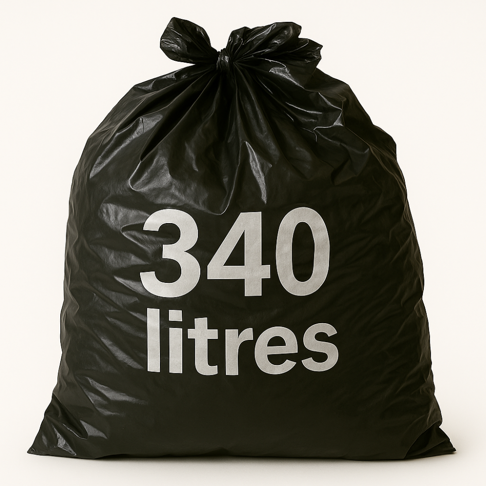 Sac pour conteneur - 340L - Noir - 100 sacs - 55µ