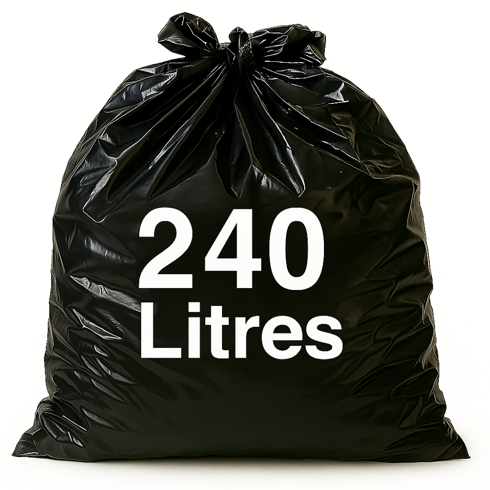 Sac pour conteneur - 240L - Noir - 100 sacs - 30µ