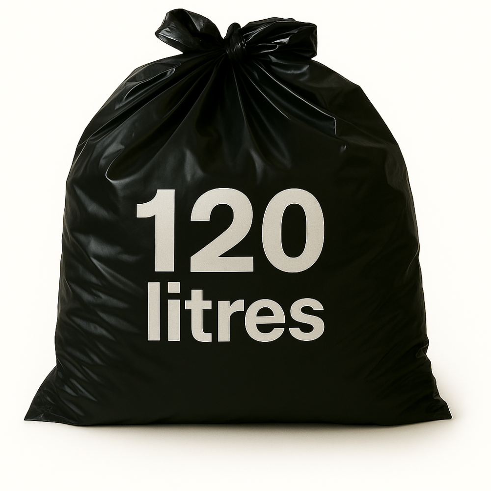 Sac pour conteneur - 120L - Noir - 100 sacs - 35µ