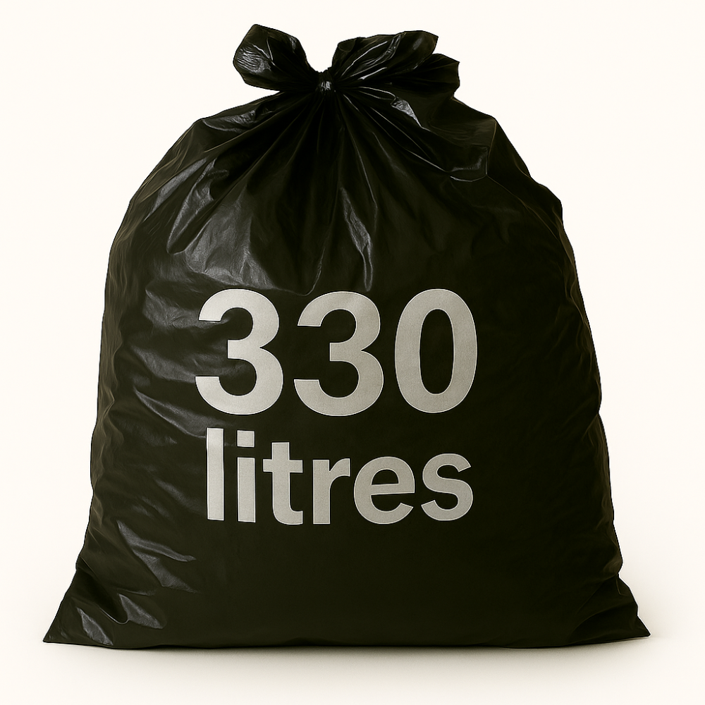 Housse pour conteneur - 330L - Noir - 100 sacs - 30µ