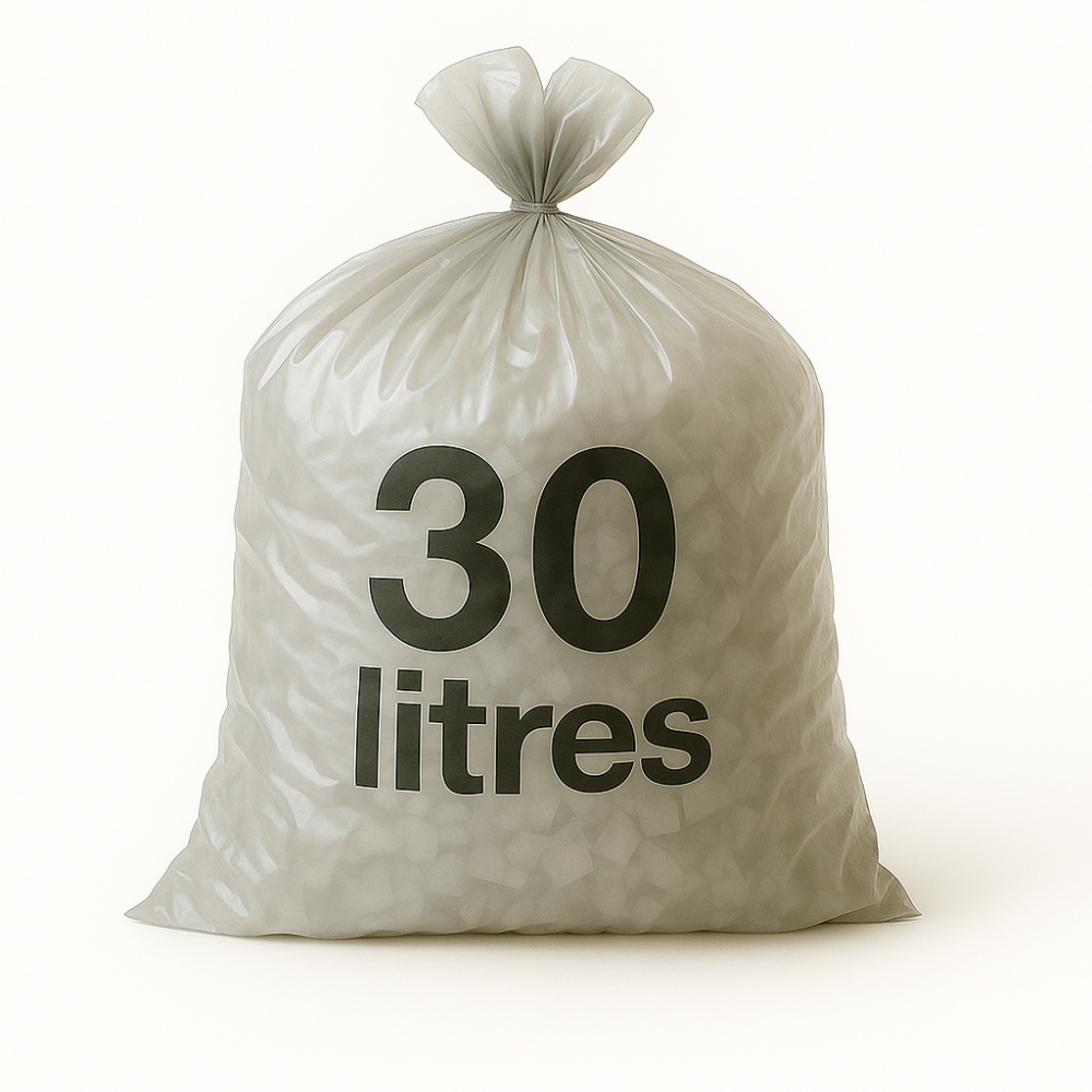Sac poubelle - 30L - Transparent - 500 sacs - 12µ