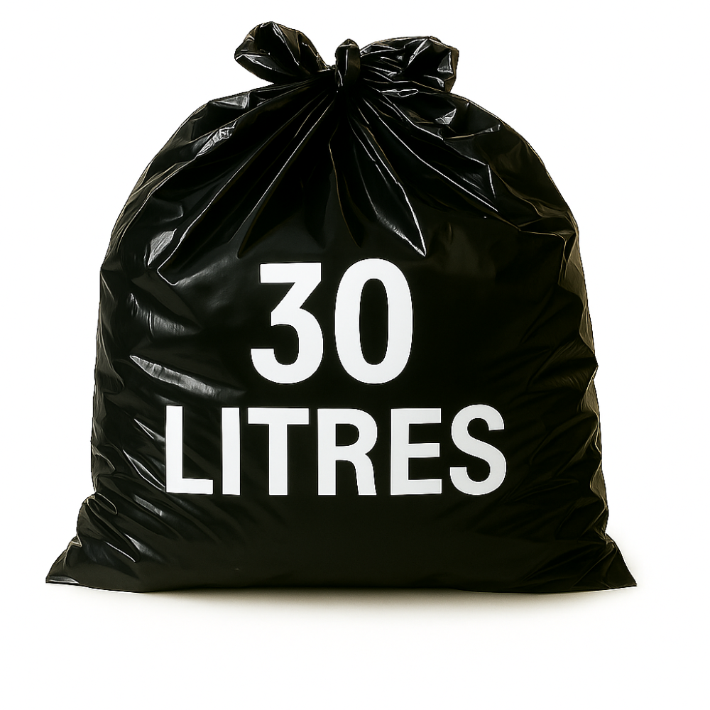 Sac poubelle - 30L - Noir - 500 sacs - 12µ