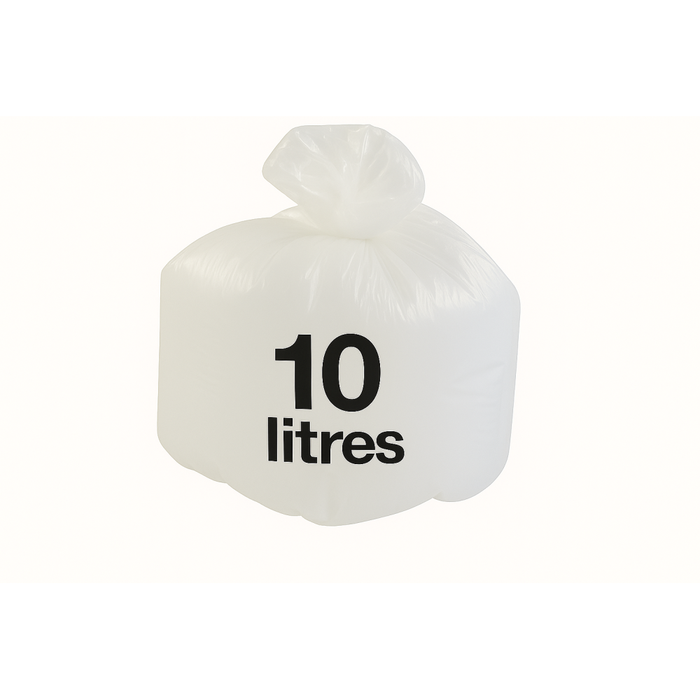 Sac poubelle - 10L - Blanc - 1000 sacs - 10µ