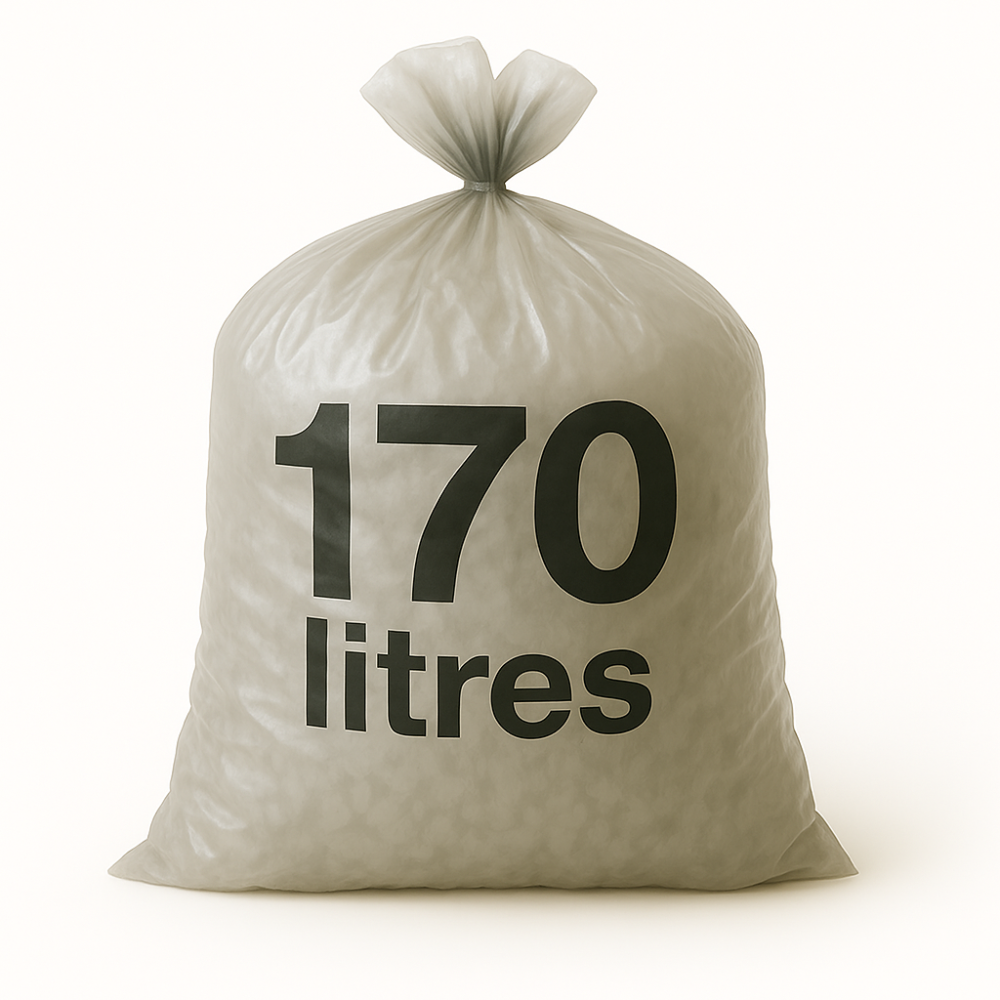 Sac poubelle - 170L - Transparent - 100 sacs - 30µ