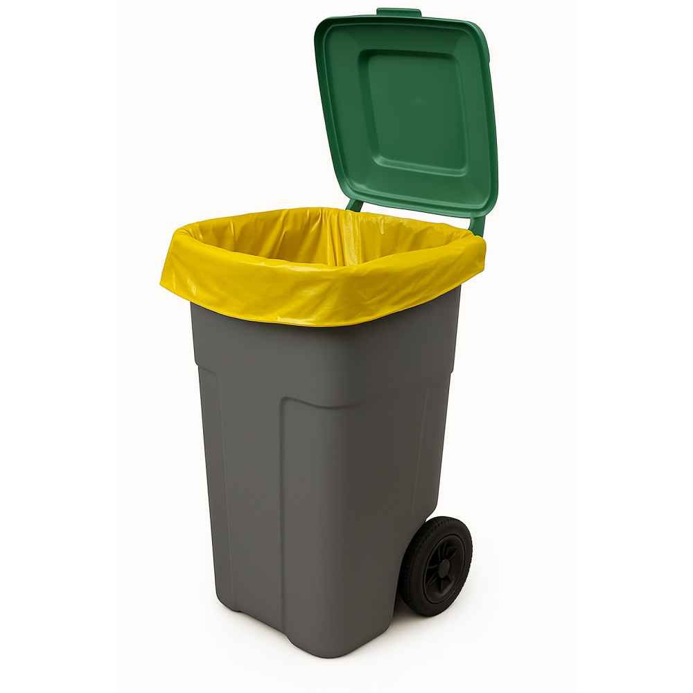 Sac poubelle - 130L - Jaune - 100 sacs - 40µ