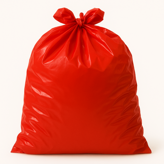 Sac poubelle - 130L - Rouge - 100 sacs - 40µ