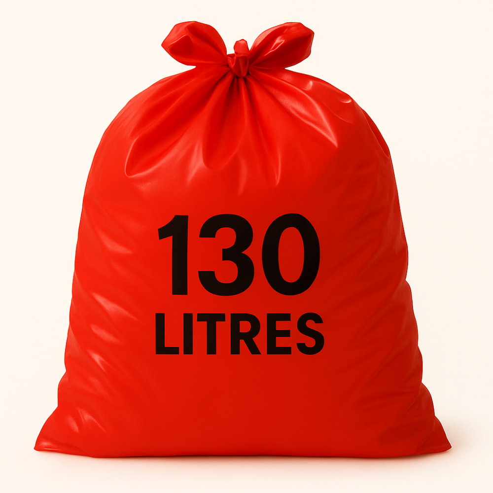Sac poubelle - 130L - Rouge - 100 sacs - 40µ