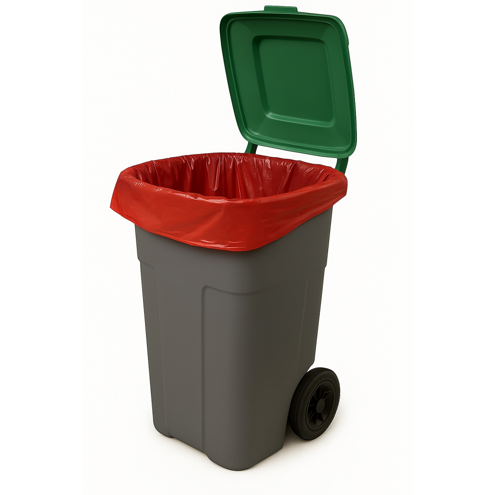 Sac poubelle - 130L - Rouge - 100 sacs - 40µ