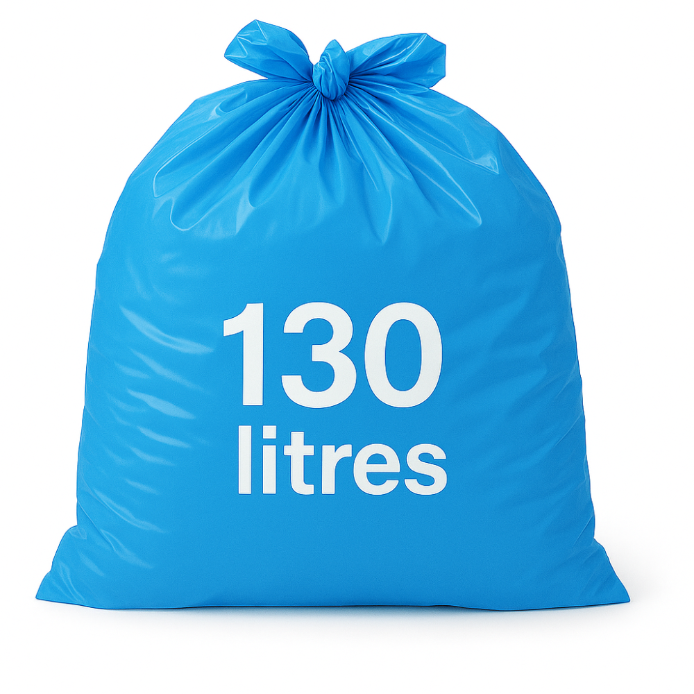 Sac poubelle - 130L - Bleu - 100 sacs - 40µ