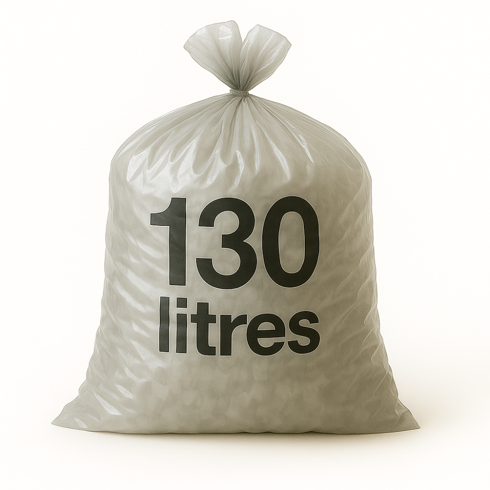 Sac poubelle - 130L - Transparent - 100 sacs - 40µ