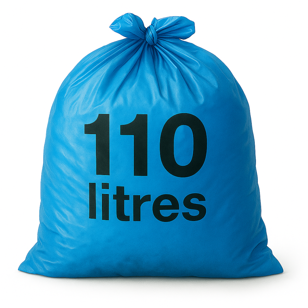Sac poubelle - 110L - Bleu - 200 sacs - 40µ