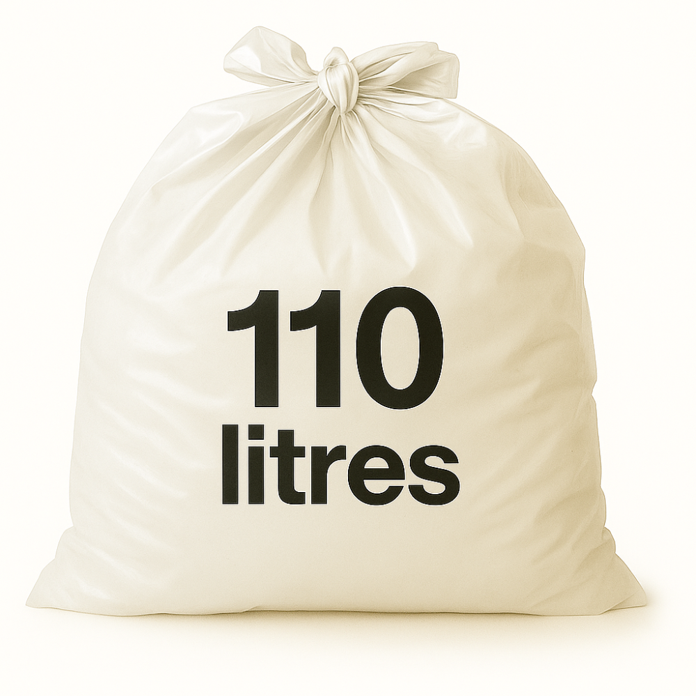 Sac poubelle - 110L - Blanc - 200 sacs - 40µ