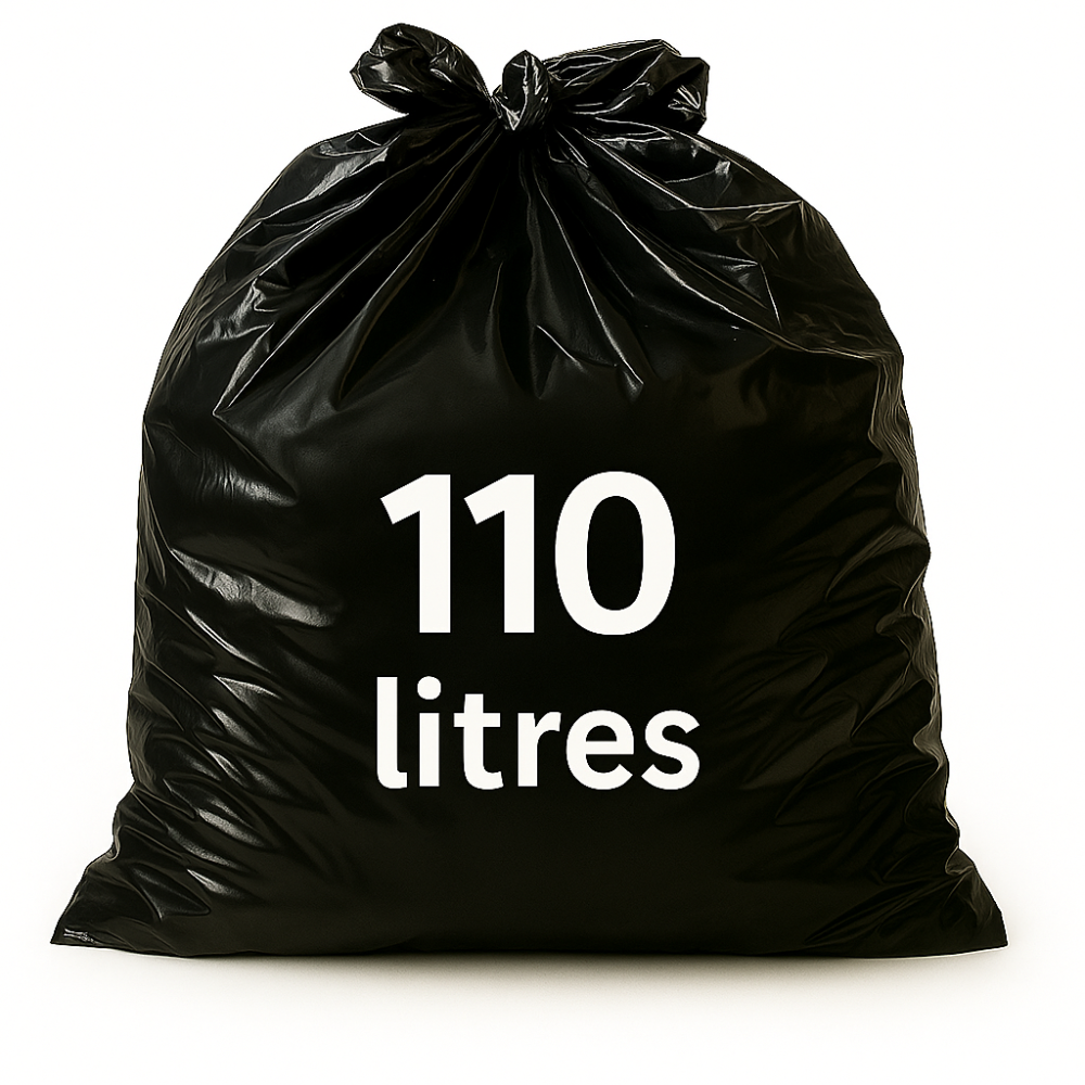 Sac poubelle - 110L - Noir - 200 sacs - 30µ