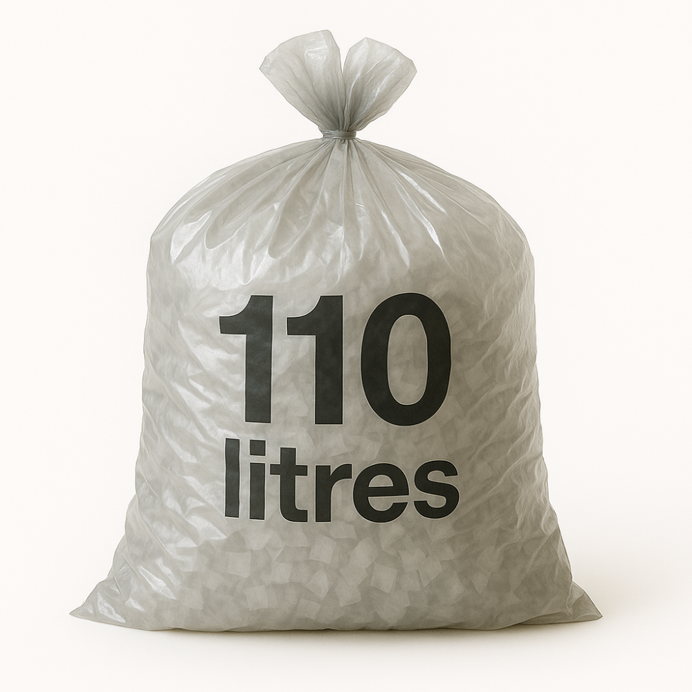 Sac poubelle - 110L - Premium - Transparent - 200 sacs - 22µ