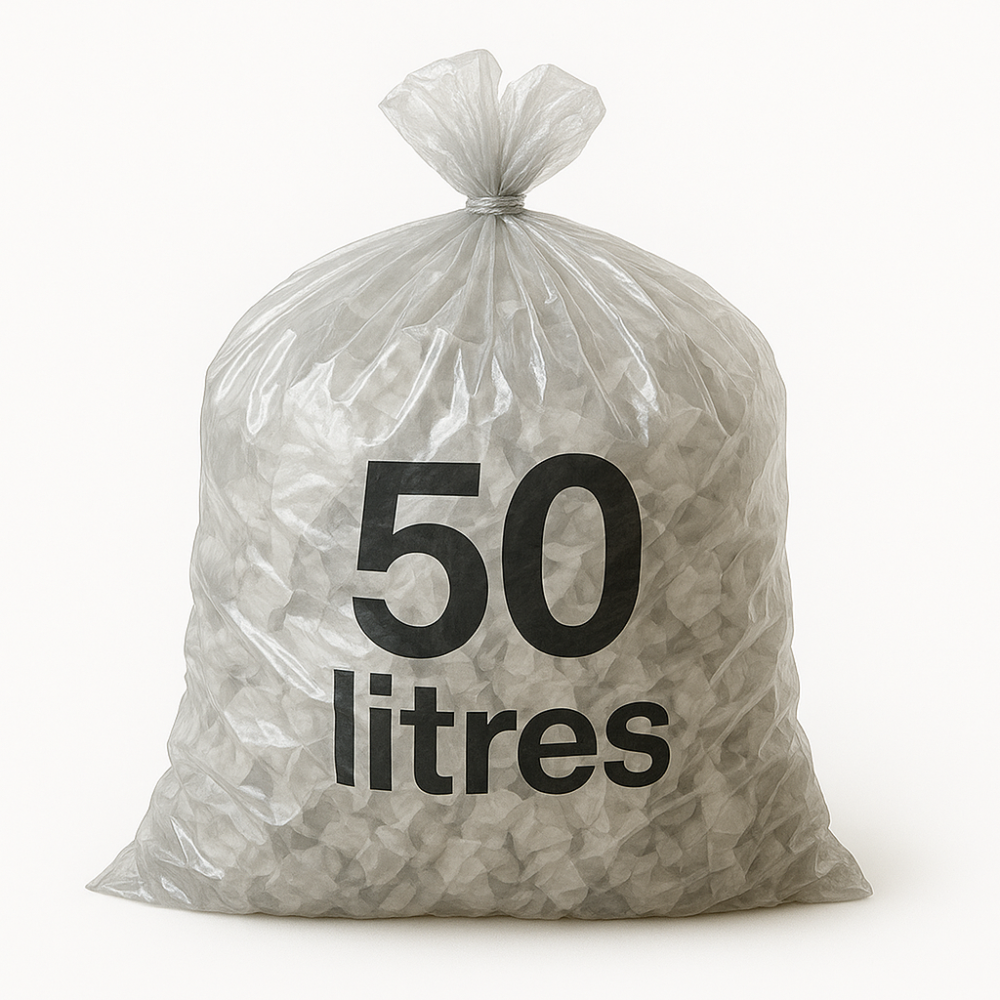 Sac poubelle - 50L - Premium - Transparent - 250 sacs - 20µ
