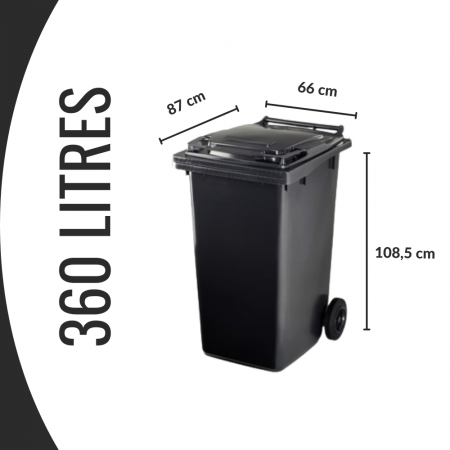 Dimension conteneur poubelle 360 litres