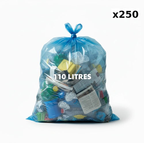 Sac poubelle - 110L - Bleu - 250 sacs - 40µ