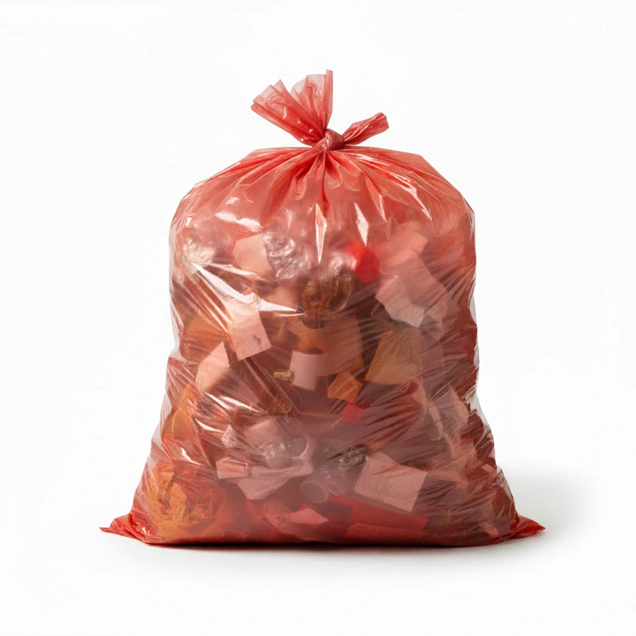 Sac poubelle - 130L - Rouge - 100 sacs - 40µ
