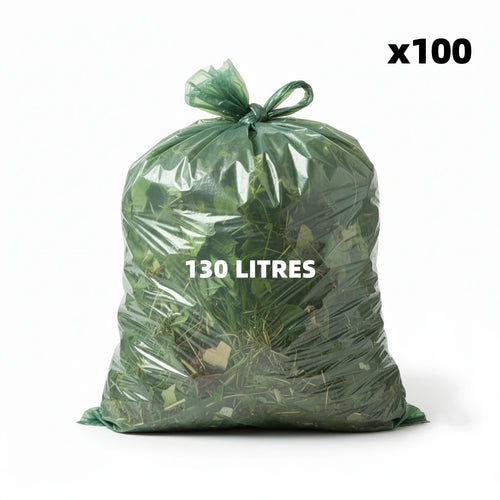 Sac poubelle - 130L - Vert - 100 sacs 40µ