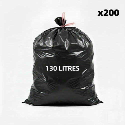 Sac poubelle - 130L - Noir - 200 sacs - 20µ