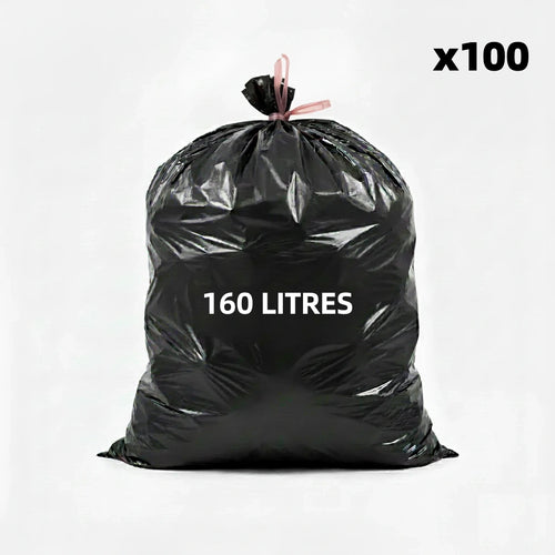Sac poubelle - 160L - Noir - 100 sacs - 45 µ