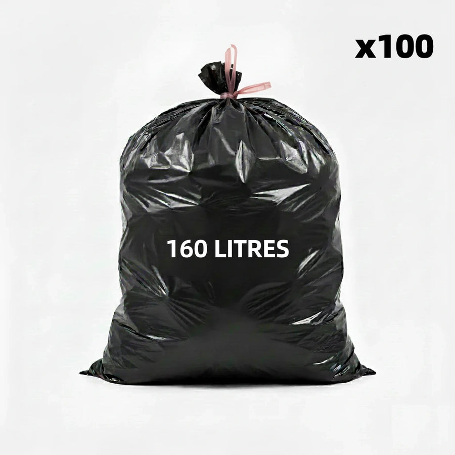 Sac poubelle - 160L - Noir - 100 sacs - 45 µ