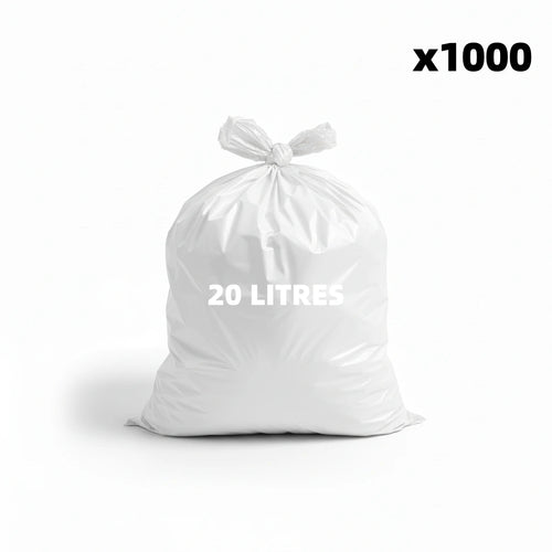 Sac poubelle - 20L - Blanc - 1000 sacs - 11µ