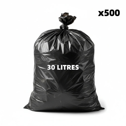 Sac poubelle - 30L - Noir - 500 sacs - 27µ