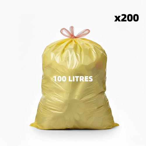 Sac poubelle Dasri - 100L - DASRI - Jaune - 200 sacs - 28µ