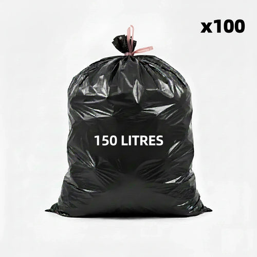 Sac poubelle - 150L - Noir - 100 sacs - 55µ