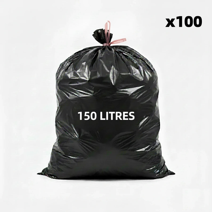 Sac poubelle - 150L - Noir - 100 sacs - 55µ