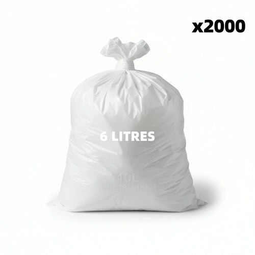 Sac poubelle - 6L - Blanc - 2000 sacs - 10µ