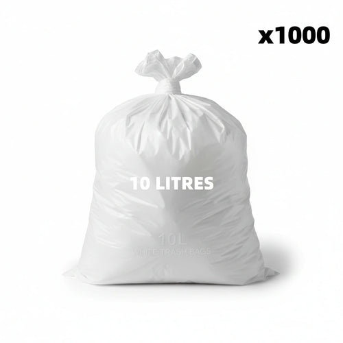 Sac poubelle - 10L - Blanc - 1000 sacs - 10µ