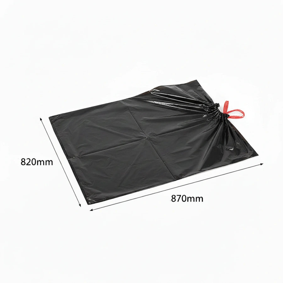 Sac poubelle à lien coulissant - 100L - Noir - 200 sacs - 34µ