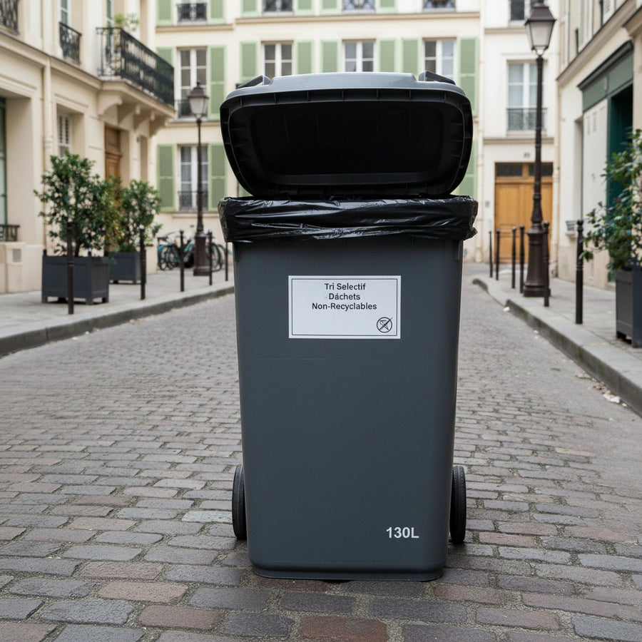 Sac poubelle - 130L - Noir - 100 sacs - 55µ