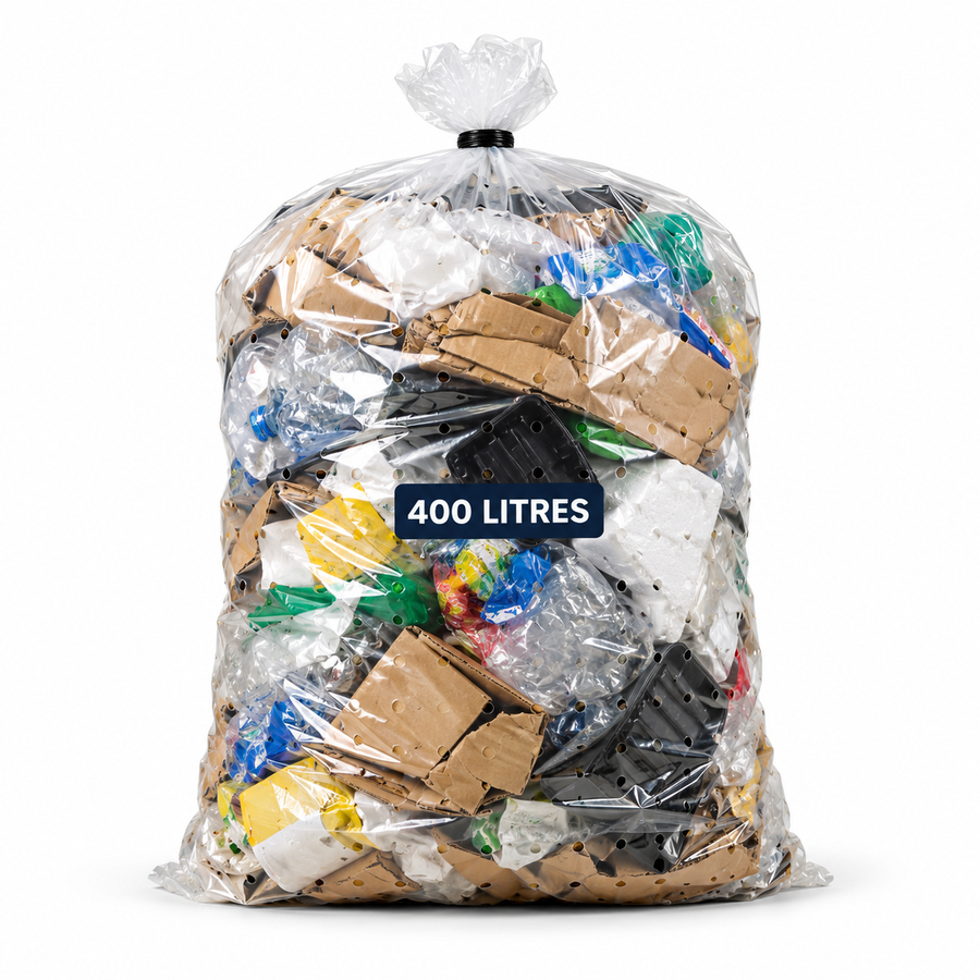 Housse pour conteneur - 400L - Micro Perforée - Transparent - 50 sacs - 55µ
