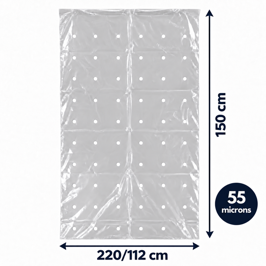 Housse pour conteneur - 1 000L - Micro Perforée - Transparent - 50 sacs - 55µ