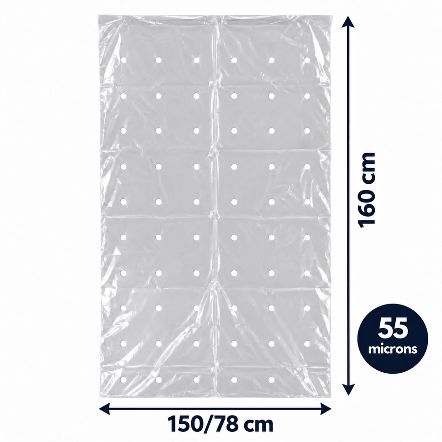 Housse pour conteneur - 400L - Micro Perforée - Transparent - 50 sacs - 55µ