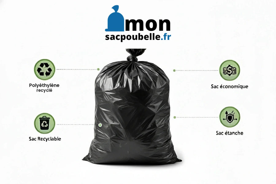 Sac poubelle - 30L - Noir - 500 sacs - 27µ