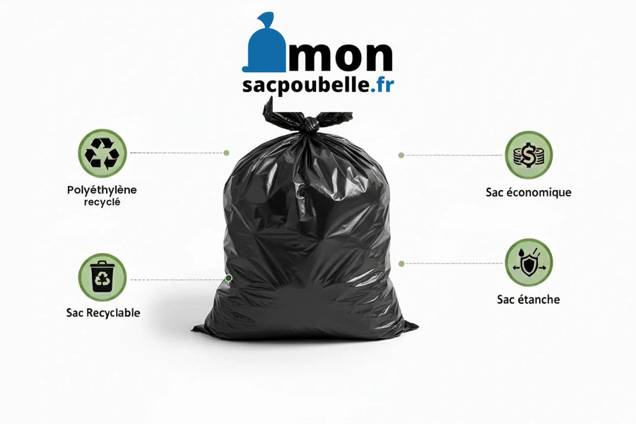 Sac poubelle - 20L - Noir - 1000 sacs - 11µ