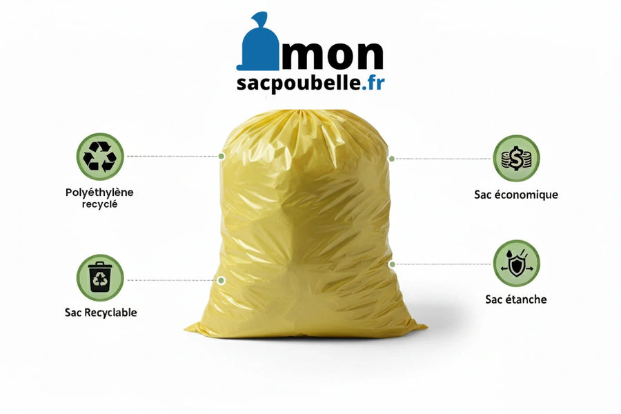Sac poubelle Dasri - 50L - DASRI - Jaune - 500 sacs - 23µ