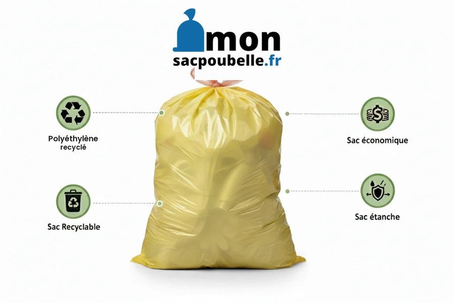 Sac poubelle Dasri - 100L - DASRI - Jaune - 200 sacs - 28µ