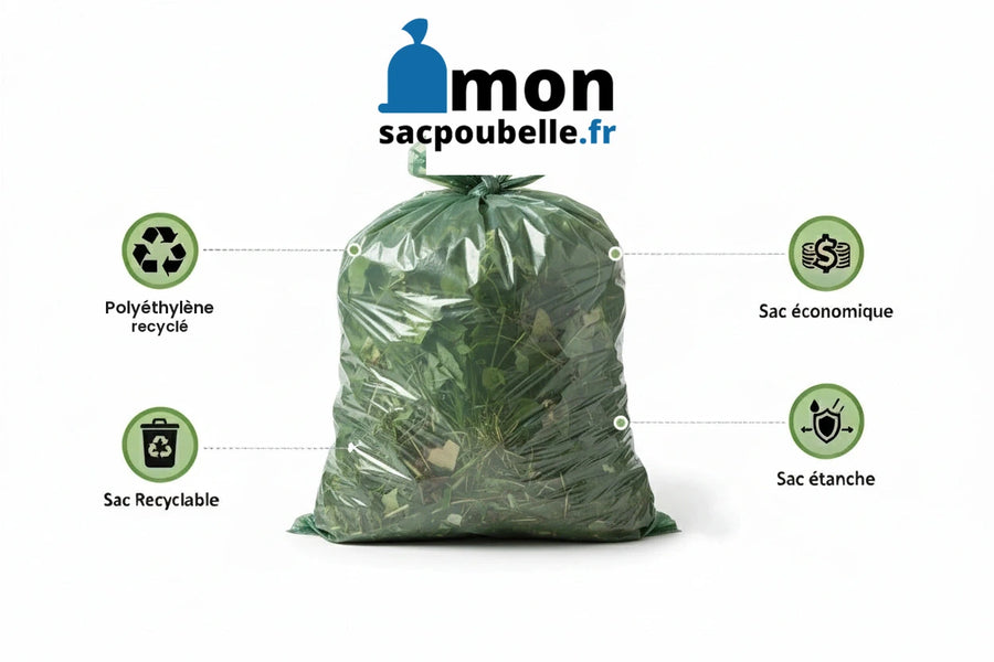 Sac poubelle - 110L - Vert - 200 sacs - 40µ