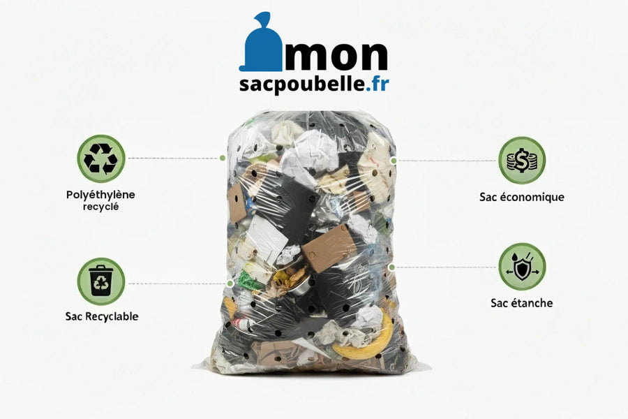 Housse pour conteneur - 400L - Macro Perforée - Transparent - 100 sacs